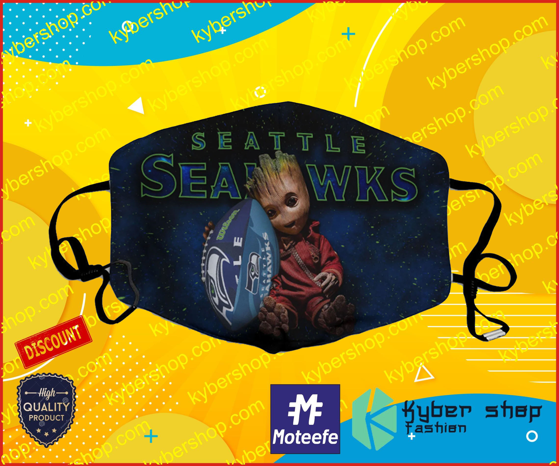 Baby Groot Seattle Seahawks Face Mask4