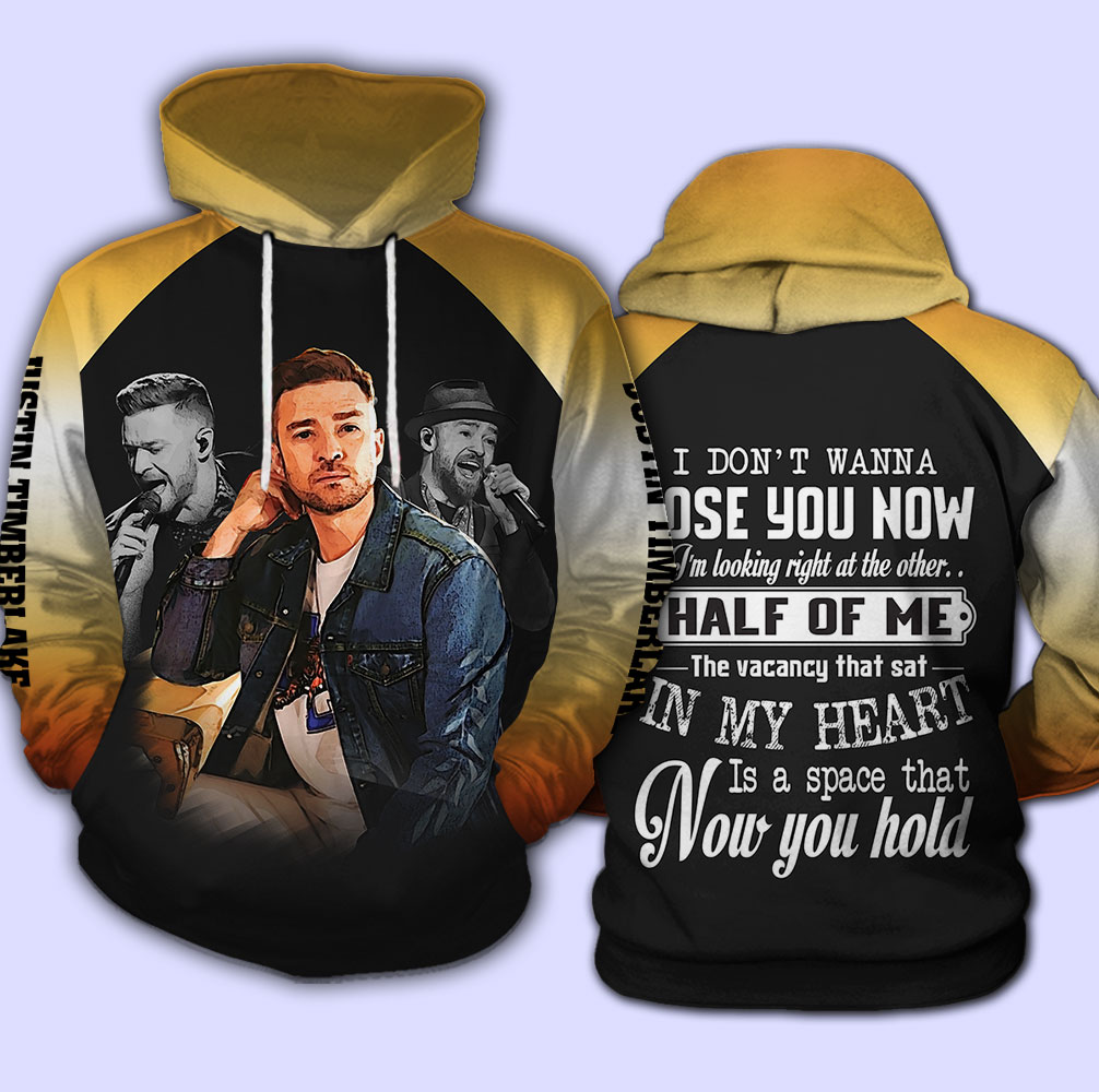 Justin timberlake i don't wanna lose you now all over print hoodie