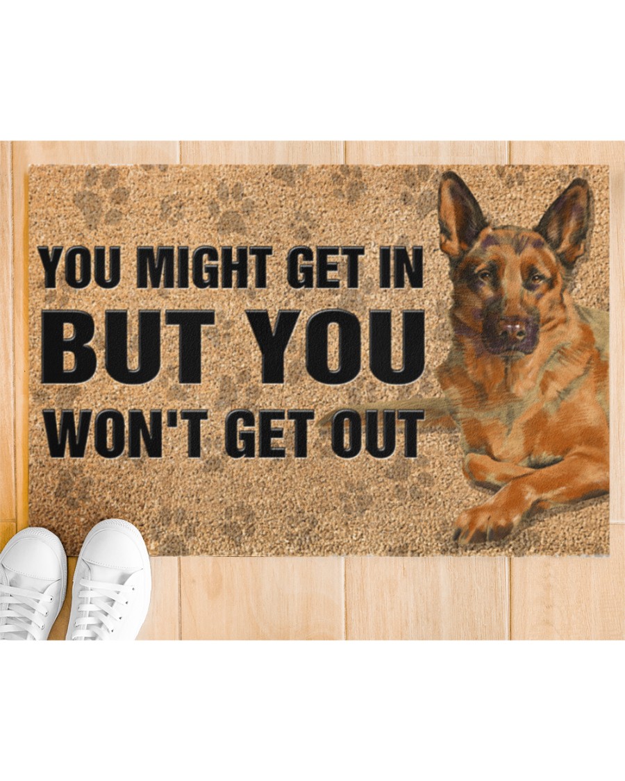 German Shepherd you might get in but you won't get out doormat 2