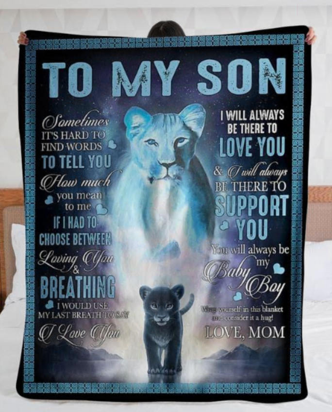 Lion to my son i will always be there to love you mom quilt