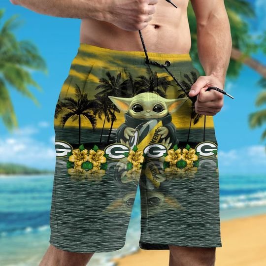 Green Bay Packers Baby Yoda Hawaiian Shirt, Short2