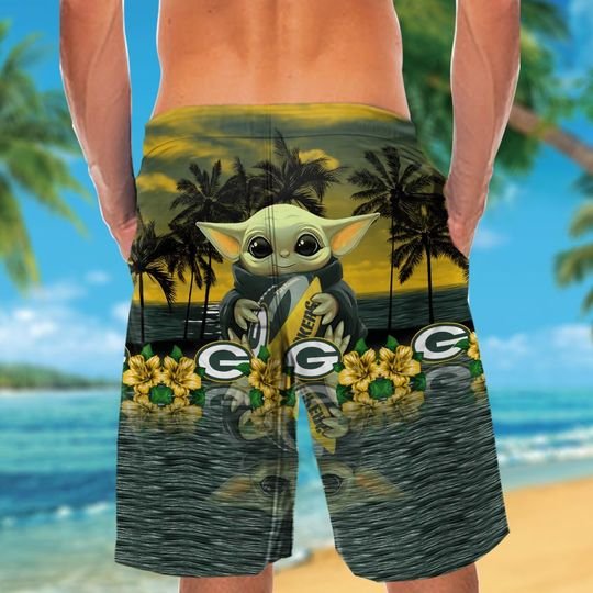 Green Bay Packers Baby Yoda Hawaiian Shirt, Short3