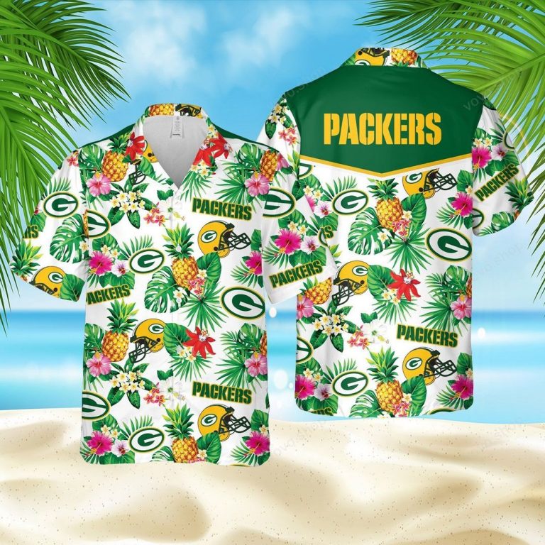 Green Bay Packers Logo Pinapple Hawaiian Shirt, Short3