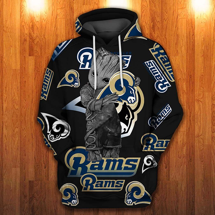 Groot Los Angeles Rams Logo 3D Hoodie – LIMITED EDITION