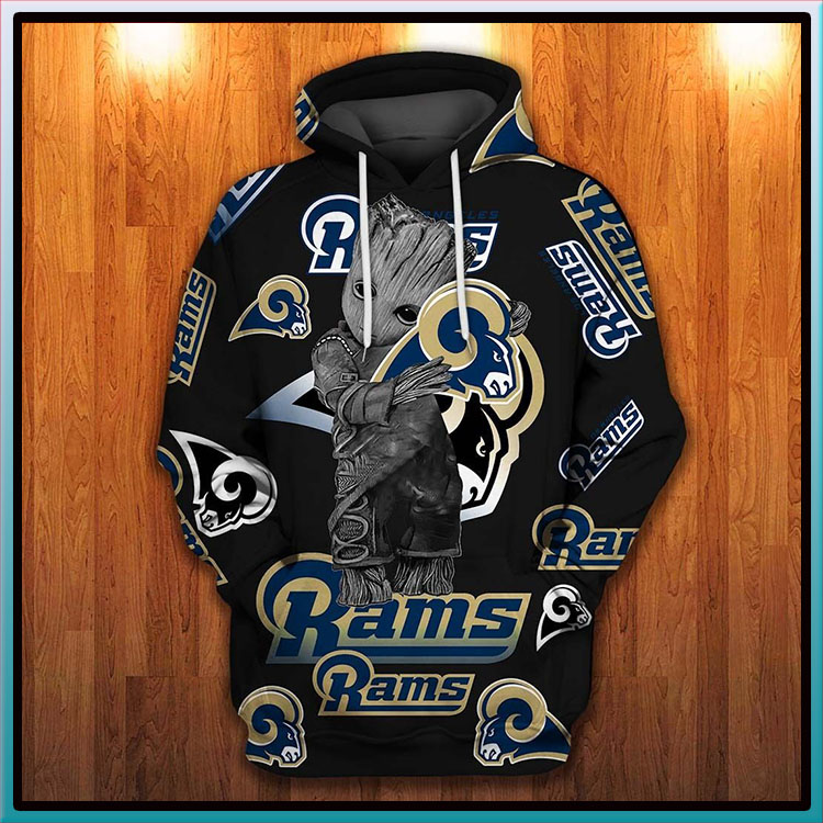 Groot Los Angeles Rams Logo 3D Hoodie1