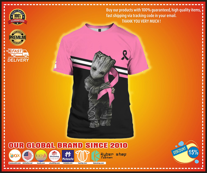 Groot breast cancer awareness 3d shirt