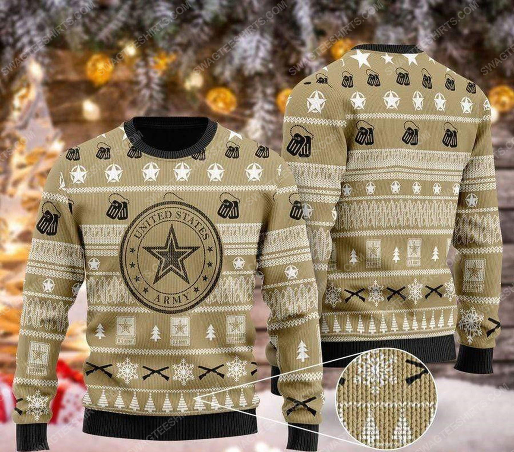 [special edition] United states army all over print ugly christmas sweater – maria