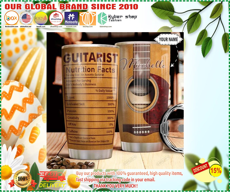 Guitarist nutrition facts custom personalized name tumbler 2