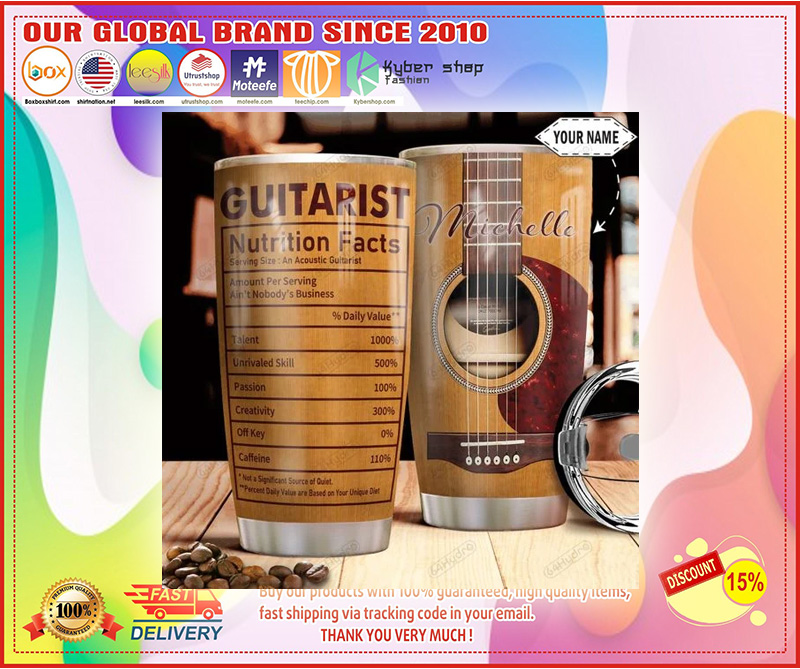 Guitarist nutrition facts custom personalized name tumbler 3