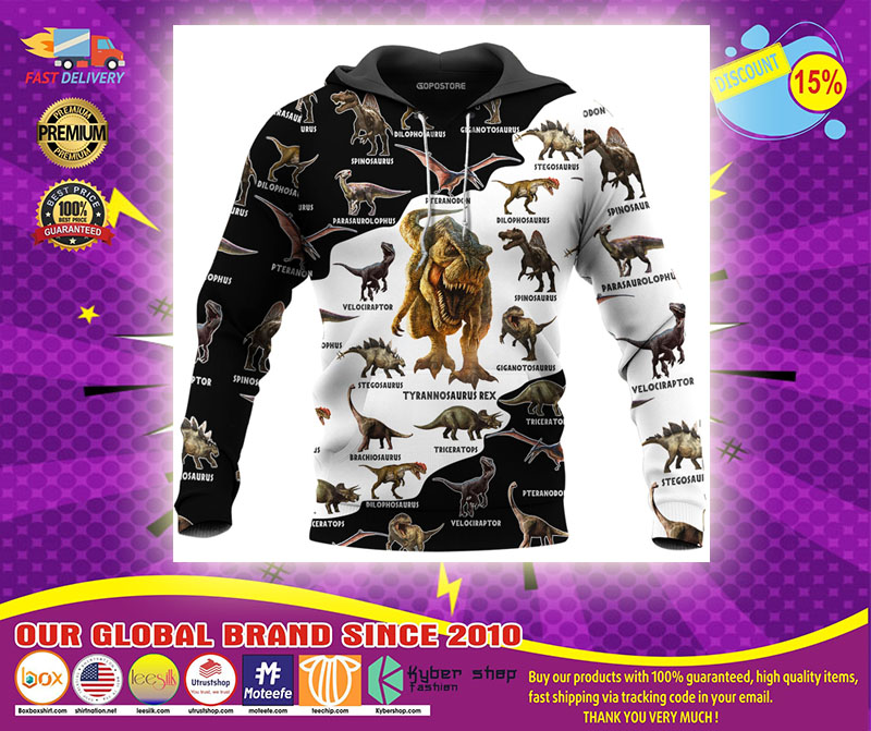 Dinosaur art 3d ull print hoodie1