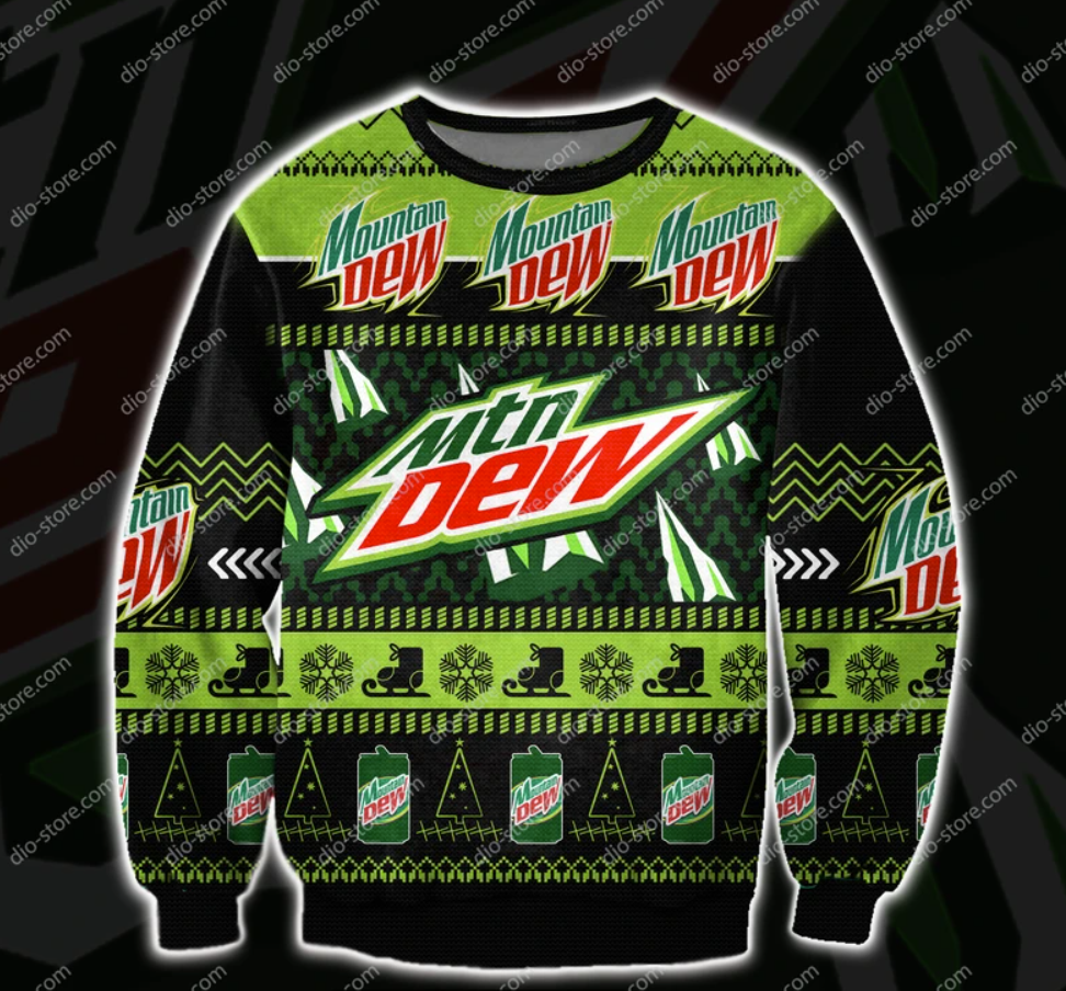Mountain Dew 3D ugly sweater