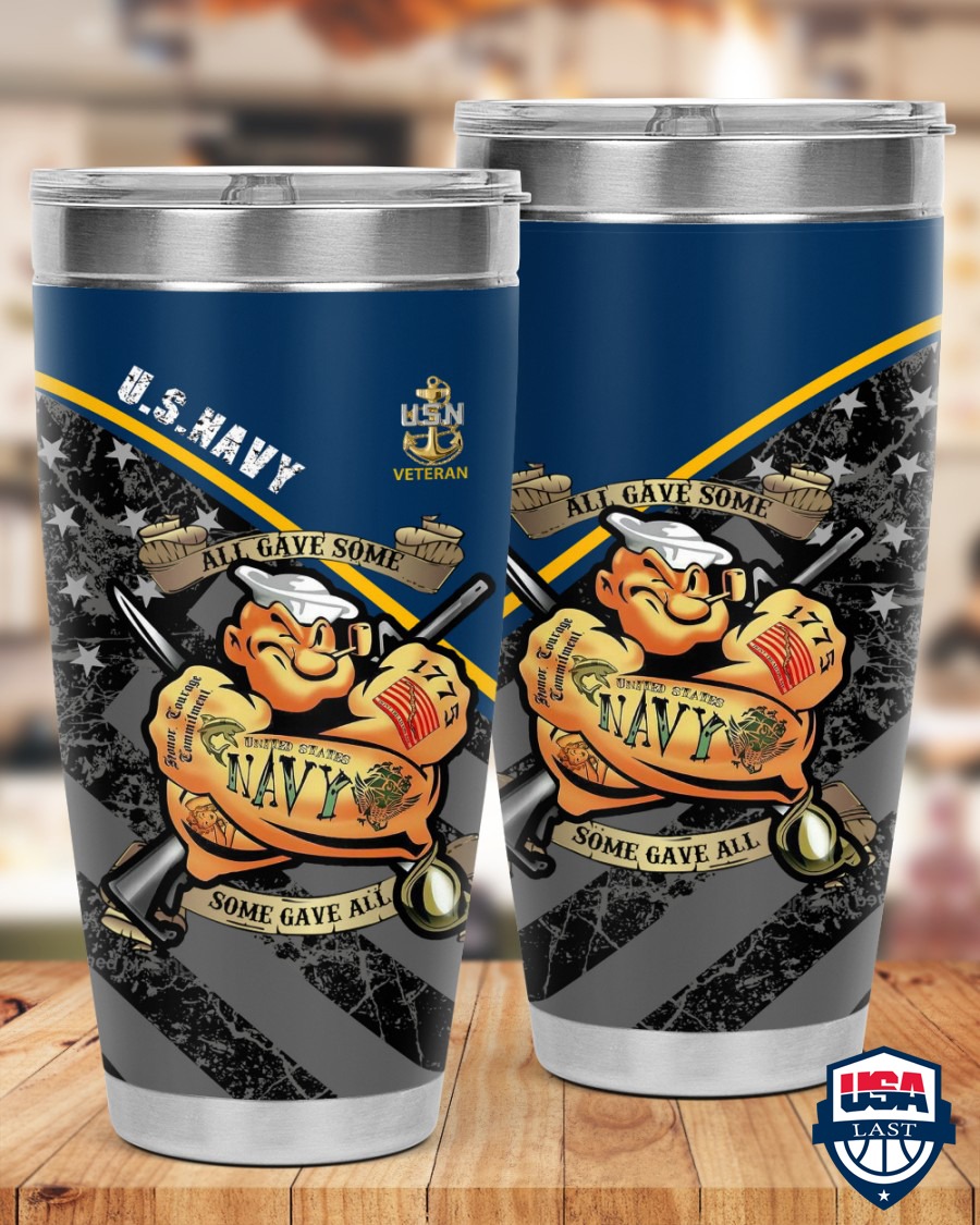 Popeye Navy Veteran All Gave Some Some Gave All Steel Tumbler