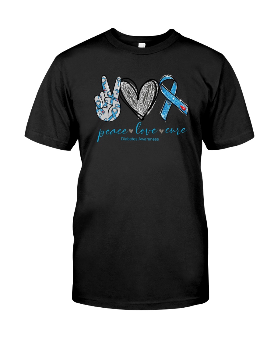 Peace love cure diabetes awareness shirt