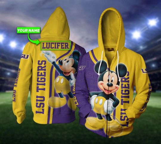 Mickey Mouse lsu tigers 3d all over print hoodie1