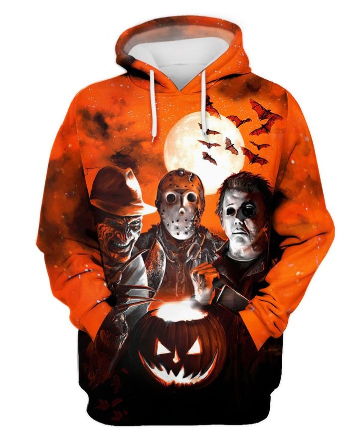 Michael Myers Freddy Krueger Jason Voorhees Horror Night 3d hoodie