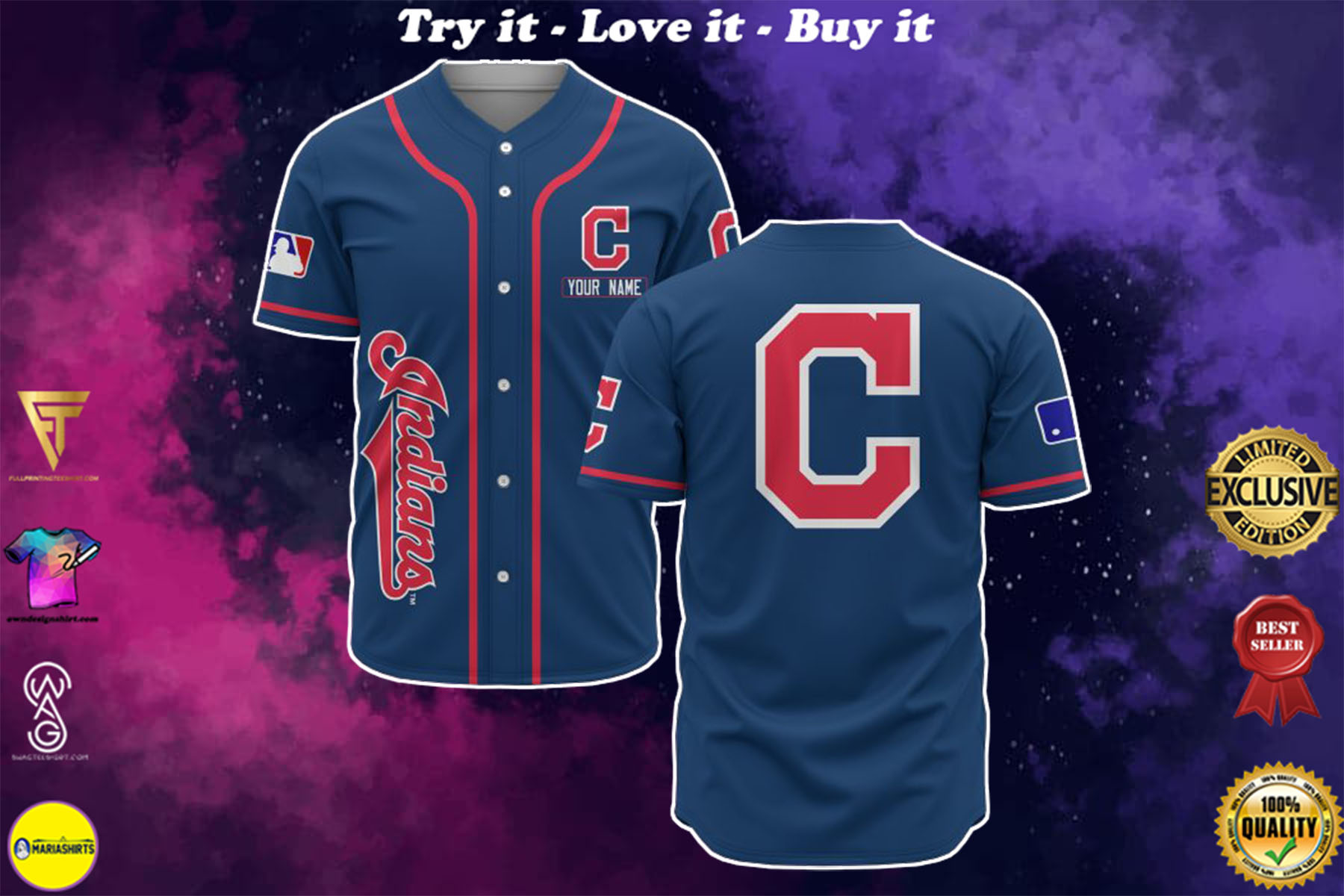 [special edition] custom name cleveland indians baseball shirt – maria