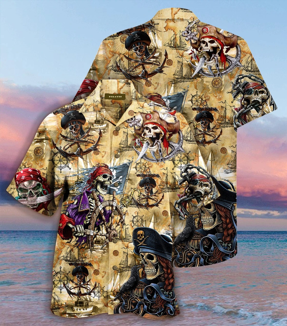 Amazing pirate skull unisex hawaiian shirt – Hothot