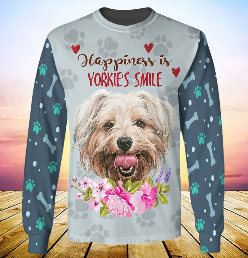Happiness is yorkshires smile 3d full print hoodie 6