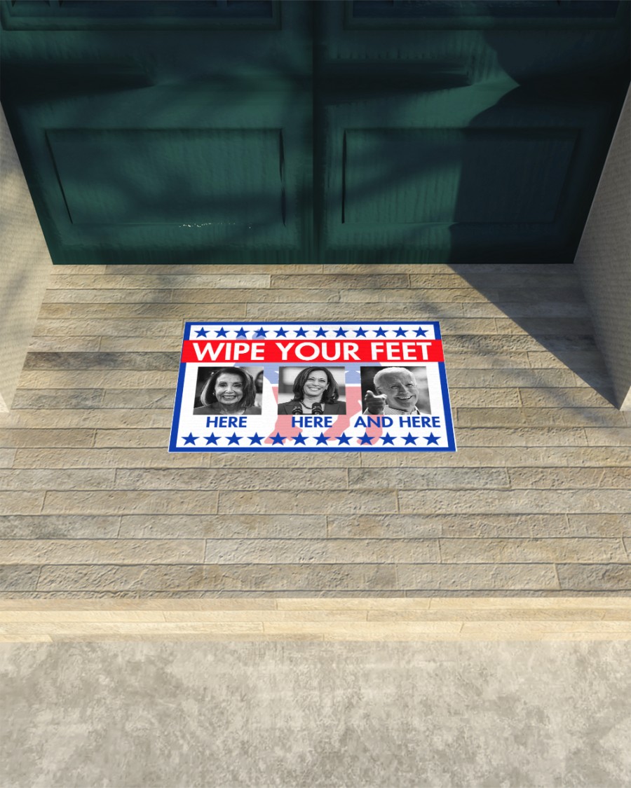 Hillary Clinton Kamala Harris Joe Biden Wipe your feet here here and here doormat - Picture 3