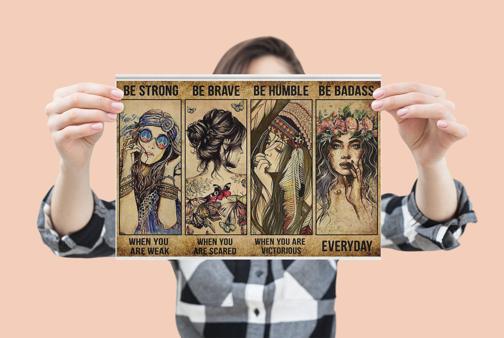 [LIMITED EDITION] Hippie girl be strong be brave be humble be badass poster