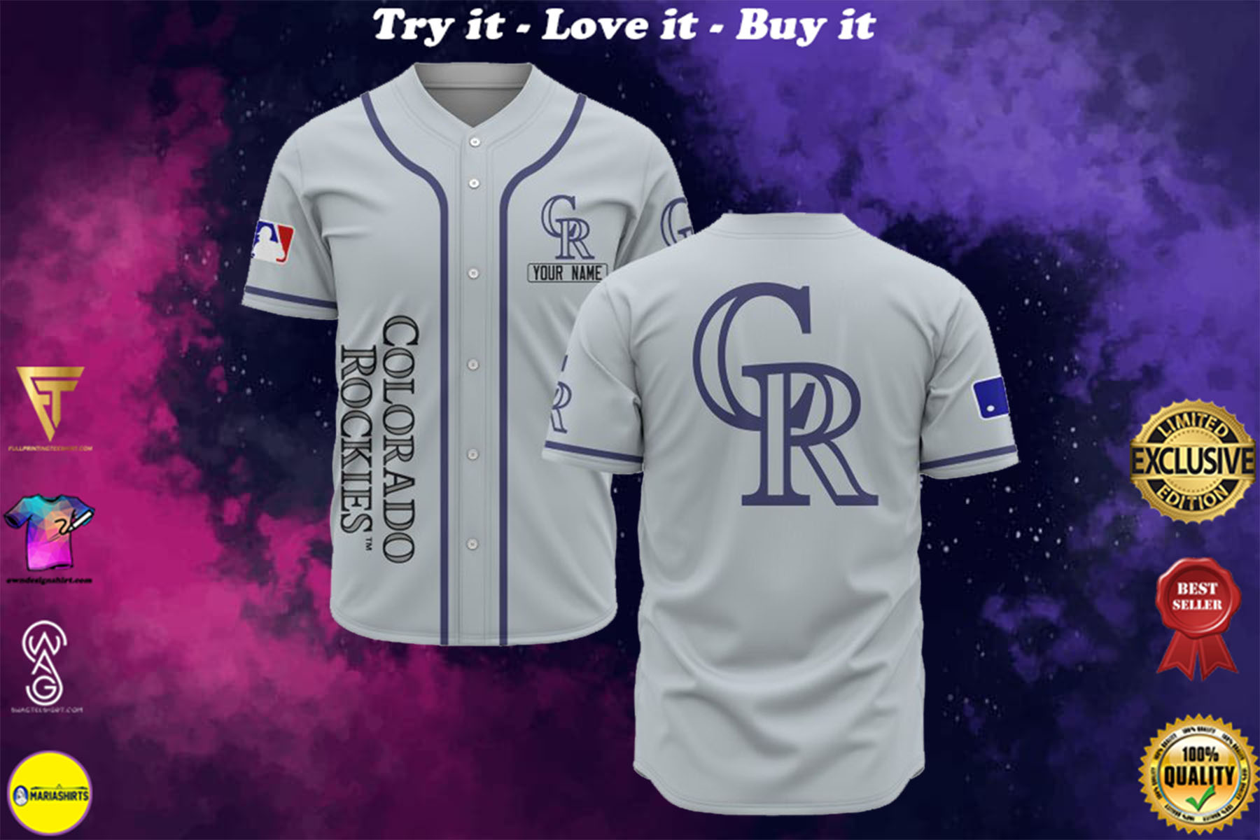 [special edition] custom name colorado rockies baseball shirt – maria