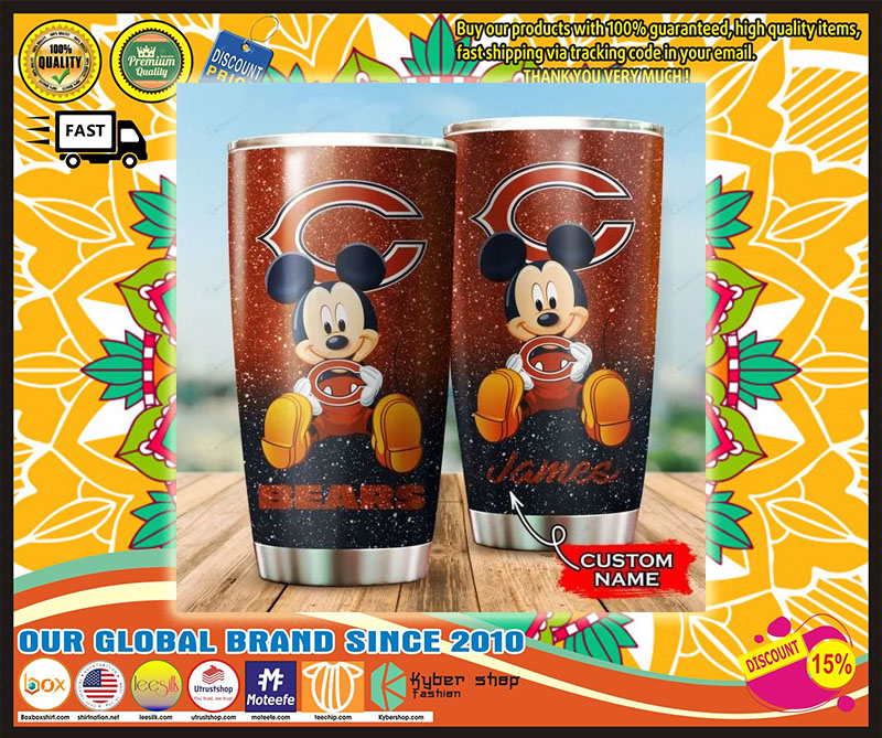 Mickey Mouse Chicago Bears custom name Tumbler 1