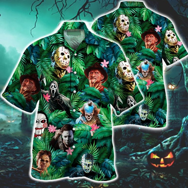 Horror movies characters Hawaiian shirt (1)