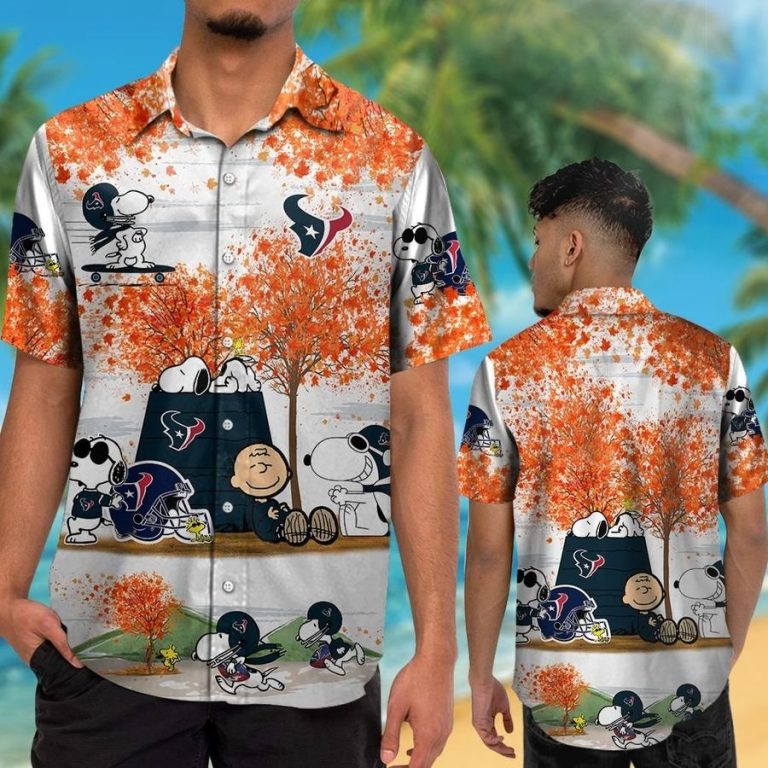 Houston Texans Snoopy Autumn Hawaiian Shirt, Shorts