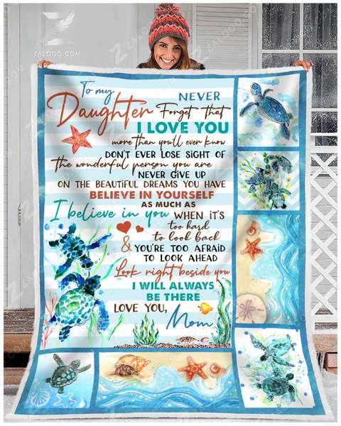 To my daughter I will always be there love you mom turtle blanket