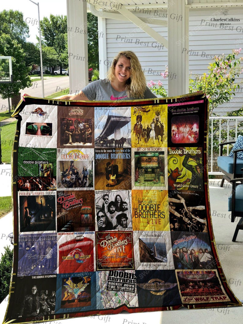 The doobie brothers albums cover rock band all over print quilt 1