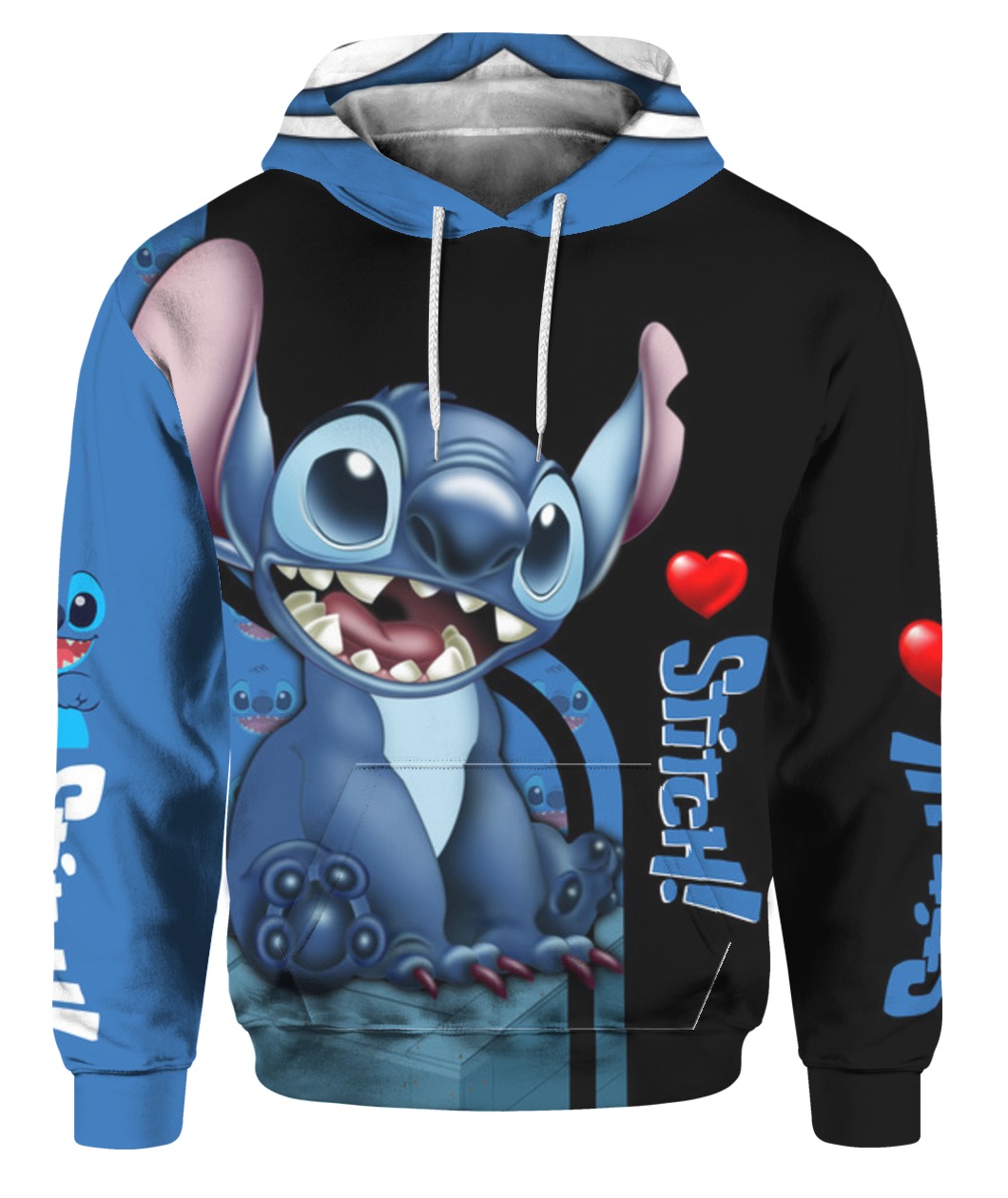Stitch all over printed hoodie