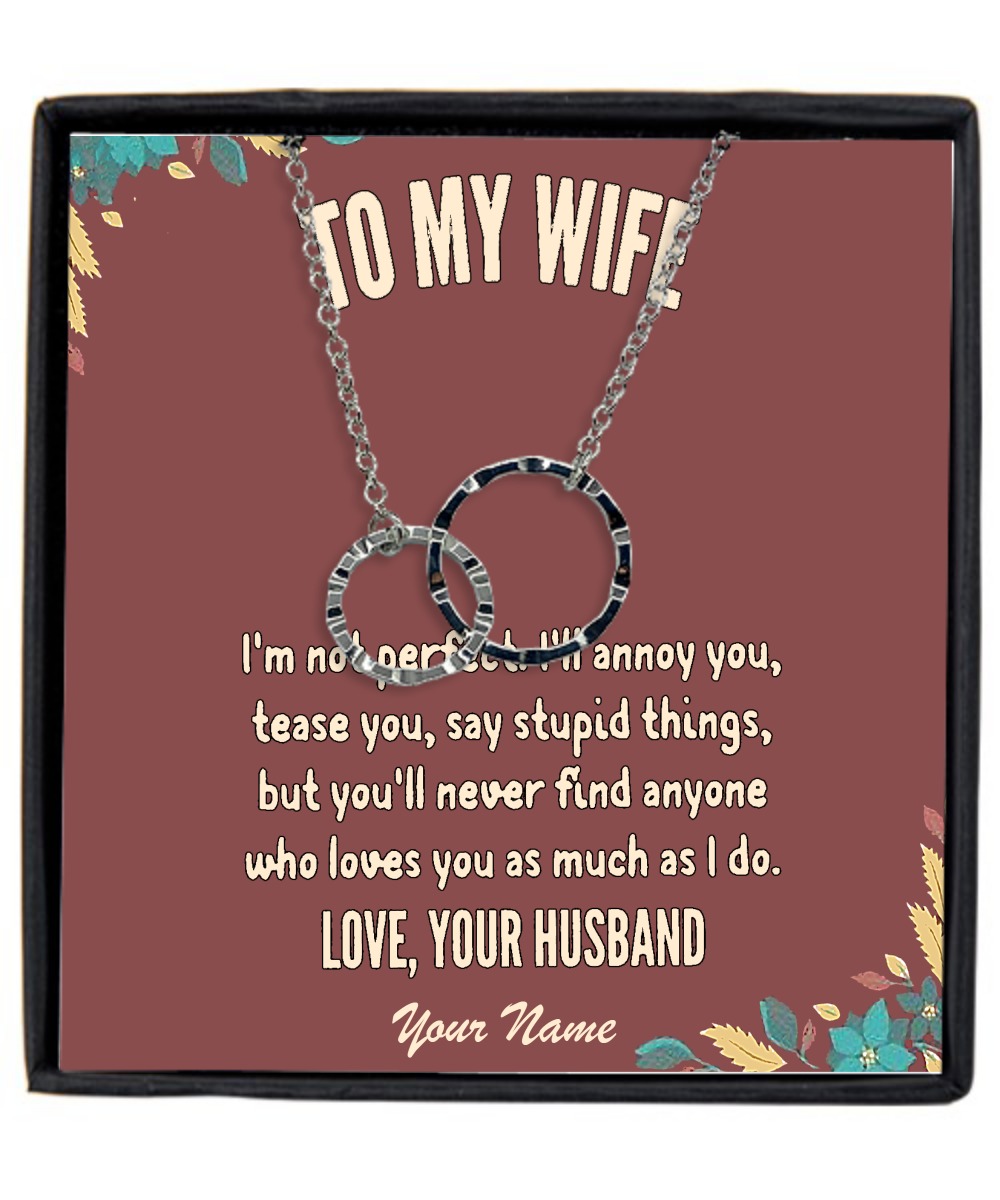 Husband to my wife i'm not perfect hearts necklace 5