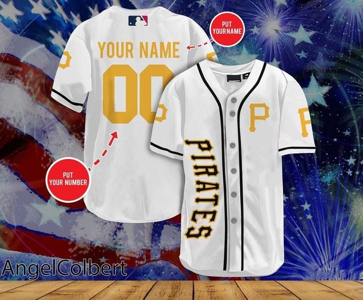 Pittsburgh Pirates Personalized Name And Number Baseball Jersey Shirt - White