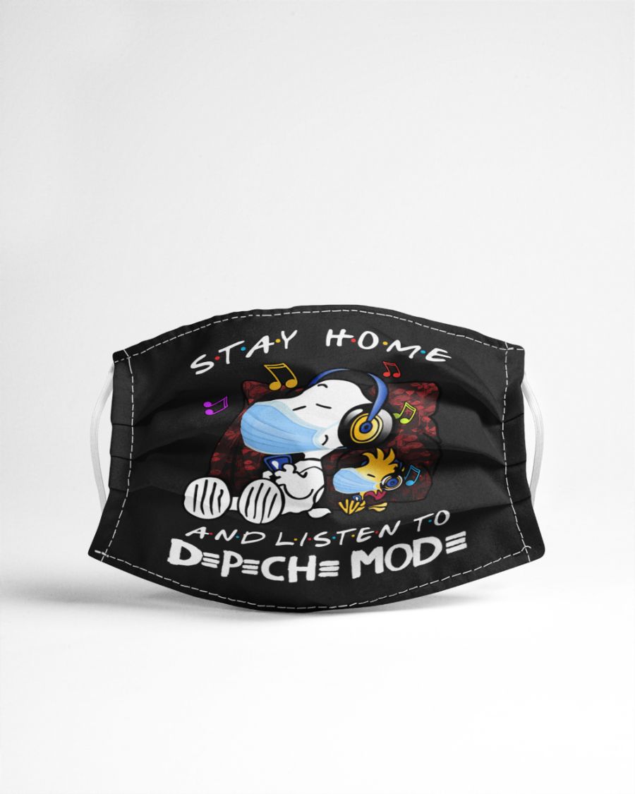 Snoopy Stay home and listen to depeche mode face mask - pic 3