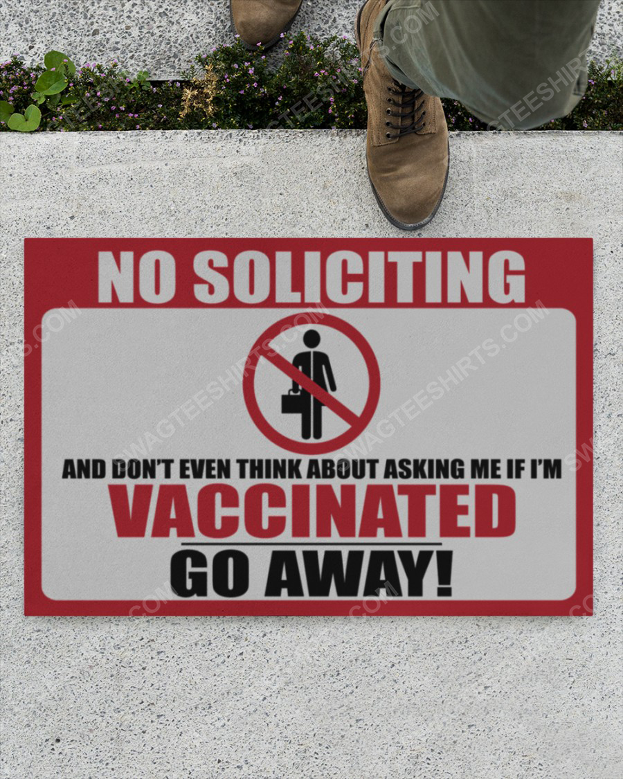 No soliciting vaccinated go away doormat