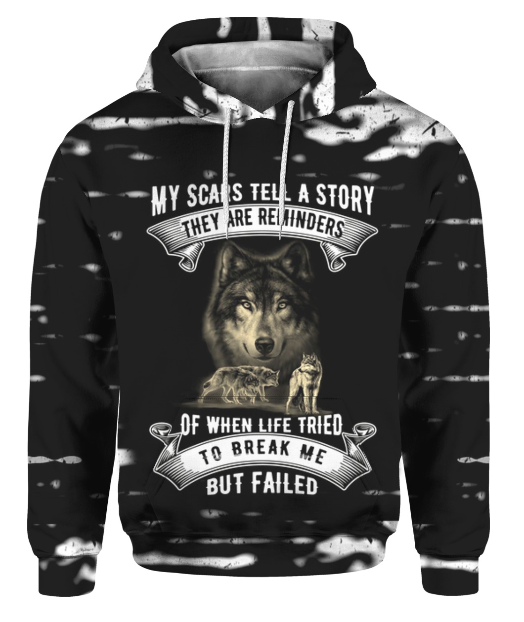 Wolf my scars tell a story they are reminders 3d all over print hoodie, t-shirt