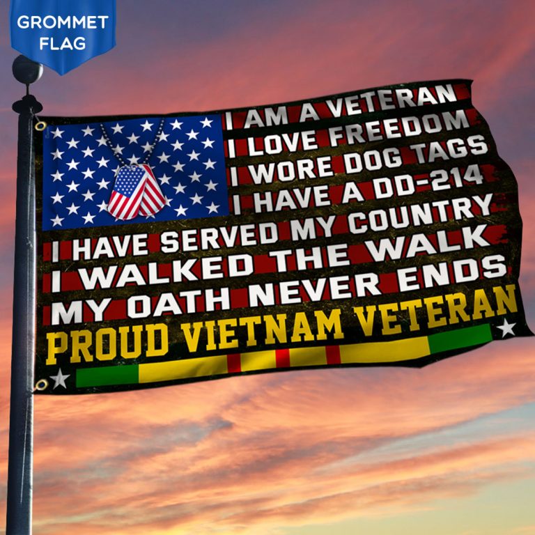 I'm a veteran I love freedom I walked the walk flag