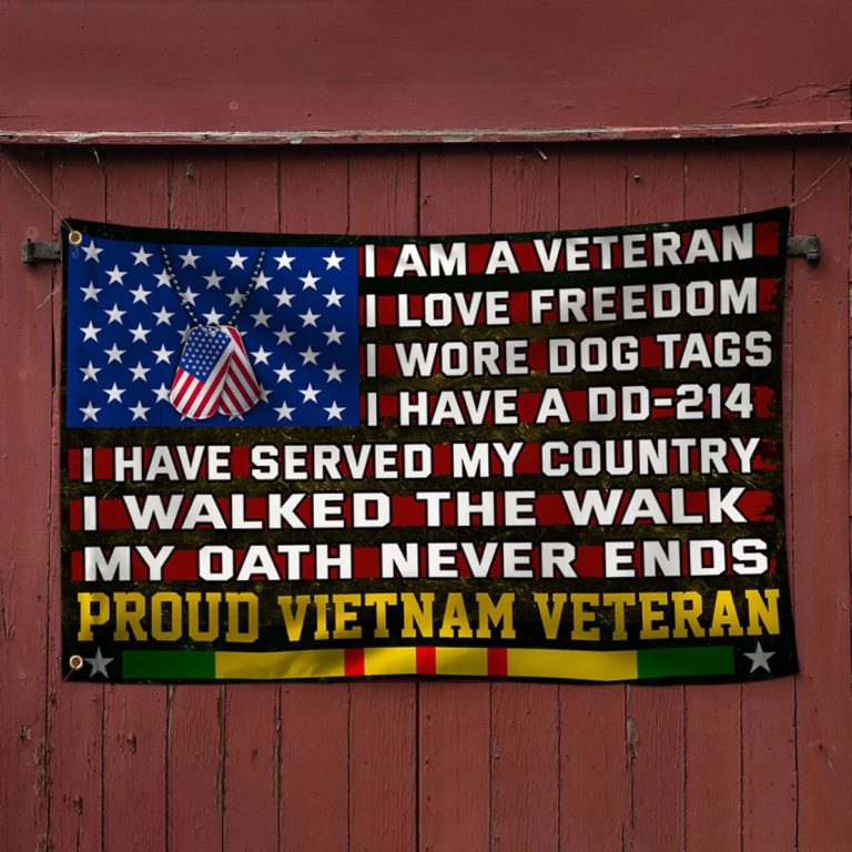 I'm a veteran I love freedom I walked the walk flag