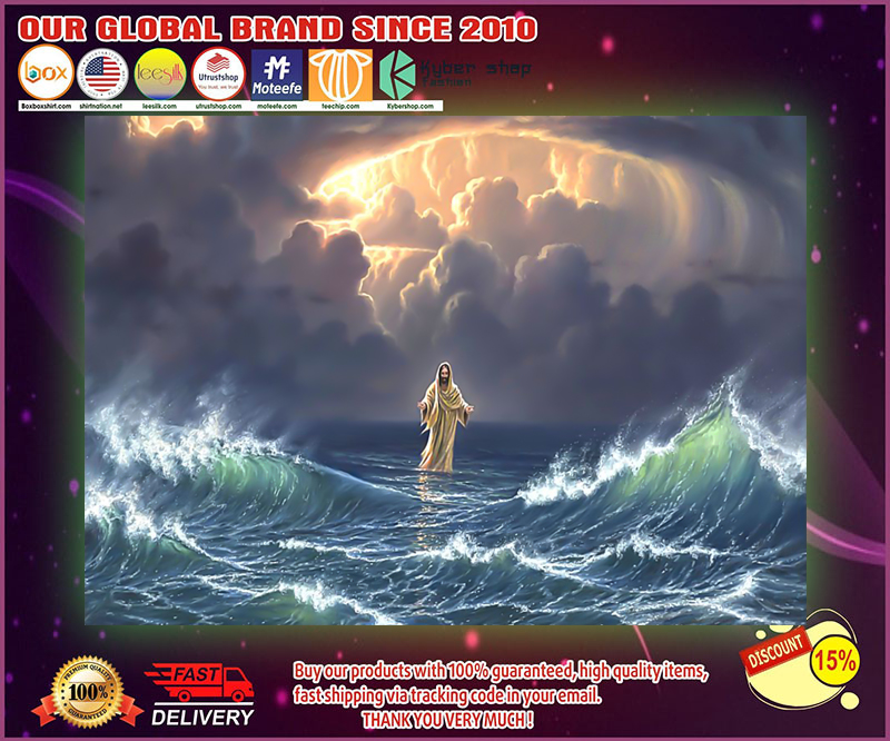 In the storm Jesus walked on the water poster 1
