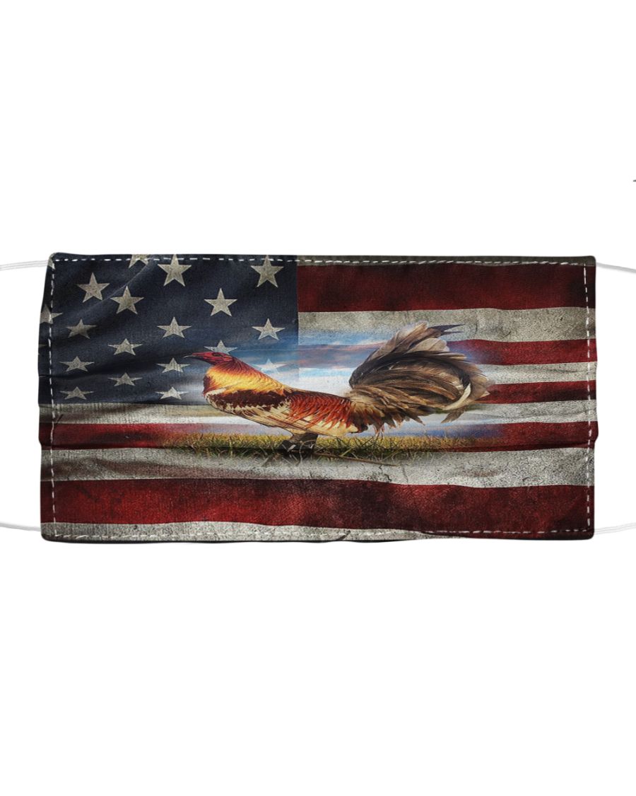 Chicken american flag cloth face mask 1