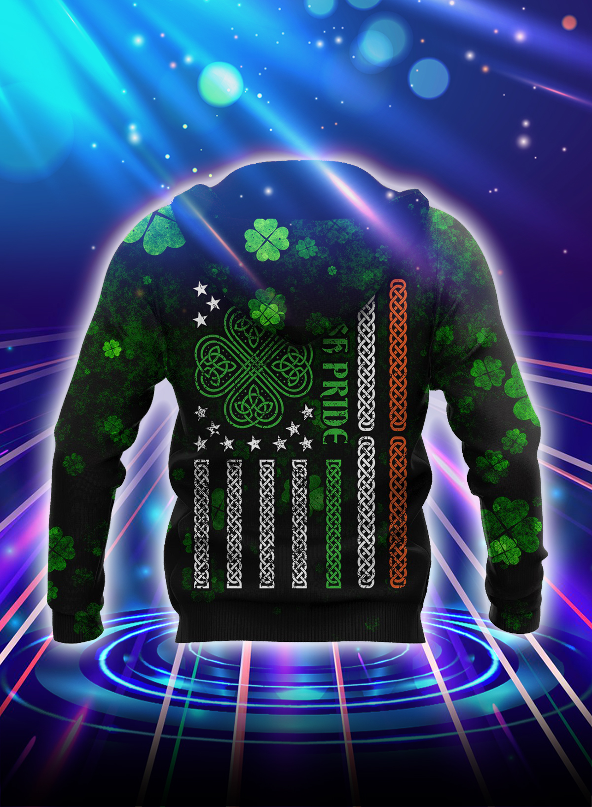 Irish St Patrick day 3d hoodie - Back