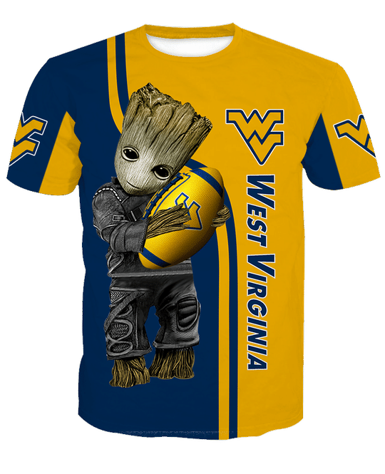 Baby Groot West virginia mountaineers 3d all over print hoodie4