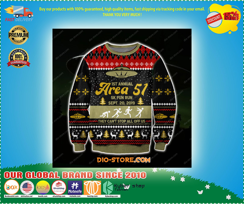 AREA 51 3D KNITTING PATTERN PRINT UGLY CHRISTMAS SWEATER 1