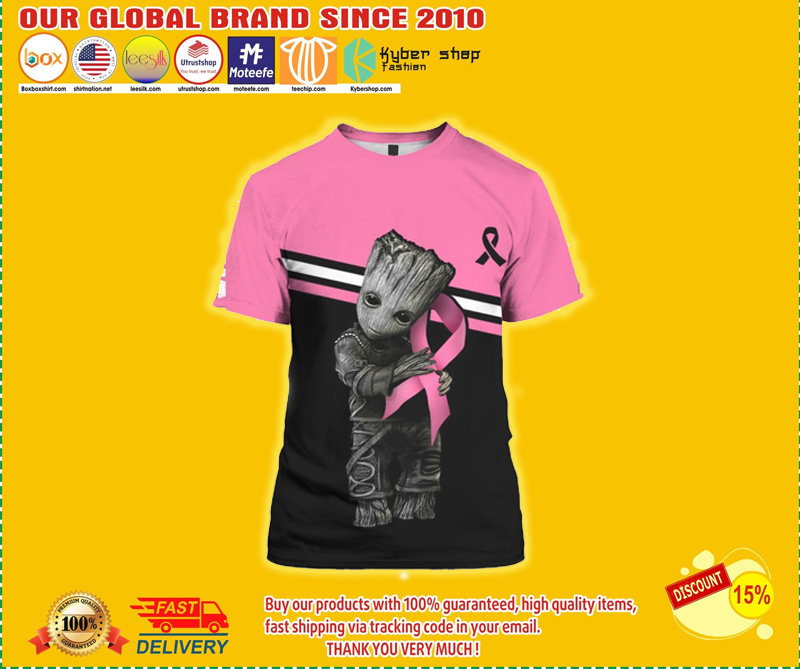 Groot breast cancer awareness 3d shirt 2