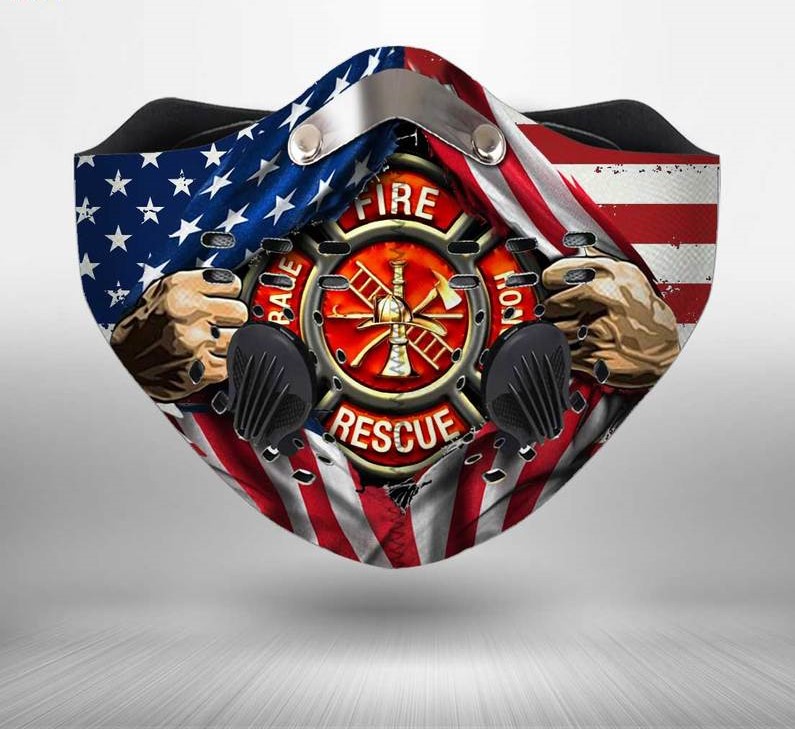 Firefighter fire honor rescue courage filter activated carbon face mask
