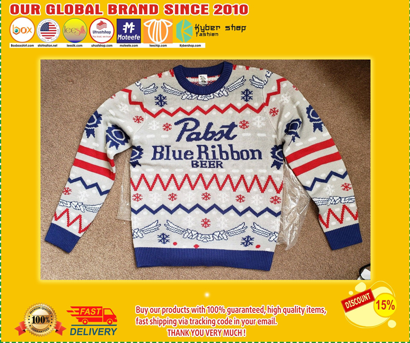 Pabst blue ribbon christmas ugly sweater 1