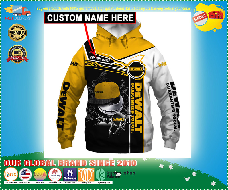 Jack Skellington Dewalt guaranteed tough hoodie custom name