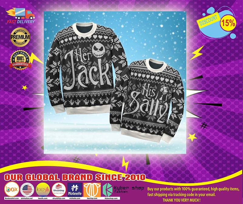 Jack Skellington and Sally ugly Christmas sweater1
