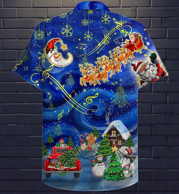 Christmas Sky Unisex Hawaii Shirt 1
