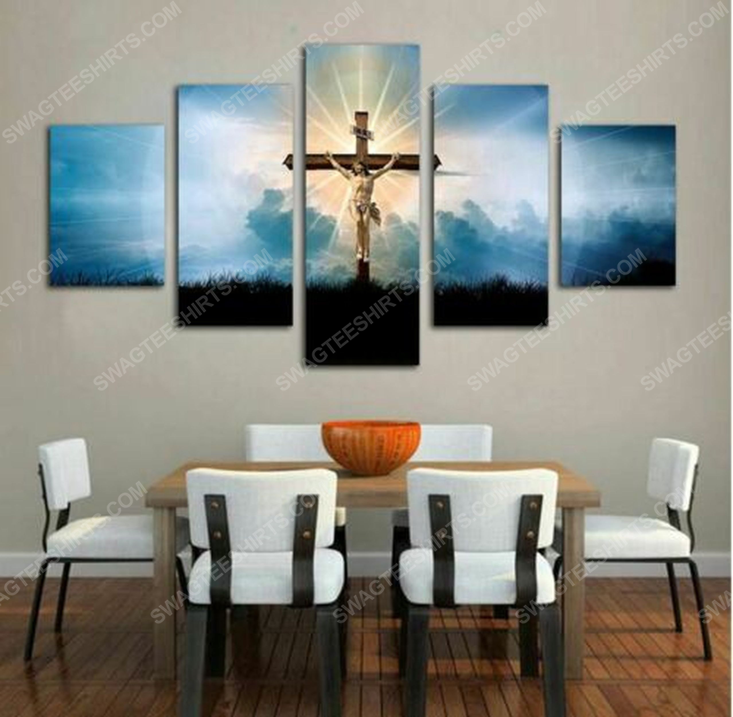 [special edition] Jesus cross print painting canvas wall art home decor – maria